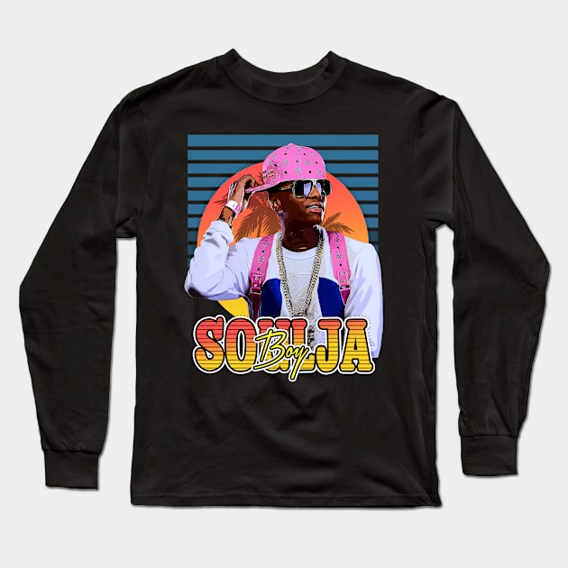 Retro Flyer Style Soulja Boy Hip hop Long Sleeve T-Shirt by Now and Forever